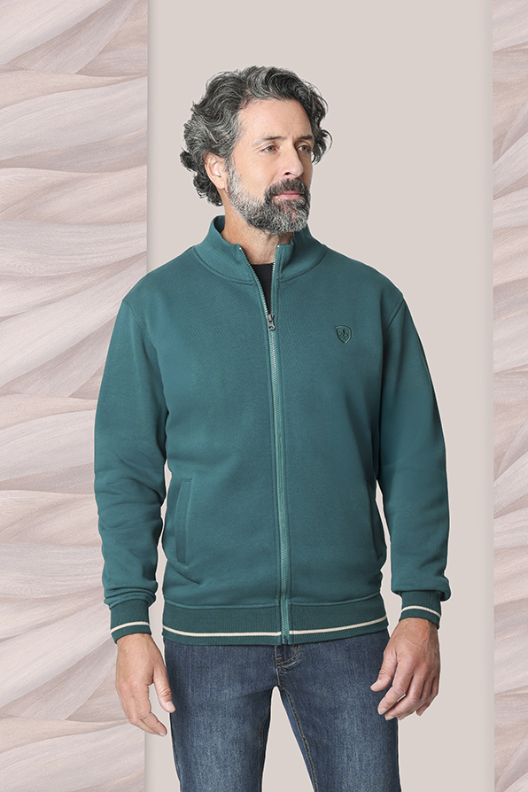 Sudadera verde con cremallera, para hombre la colección otoño-invierno Tem Fórmula moda B2B
