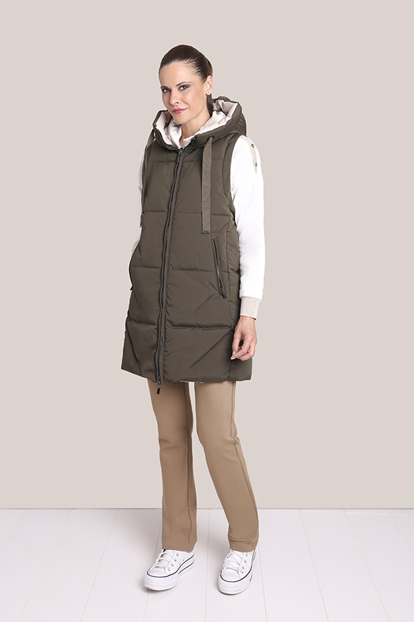 Chaleco reversible de longitud media integrante de la colección Tem Fórmula para el sector B2B de moda